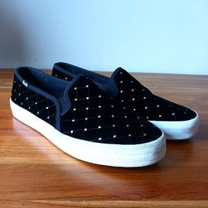 KEDS for KATE SPADE Loafers Black Gold 9